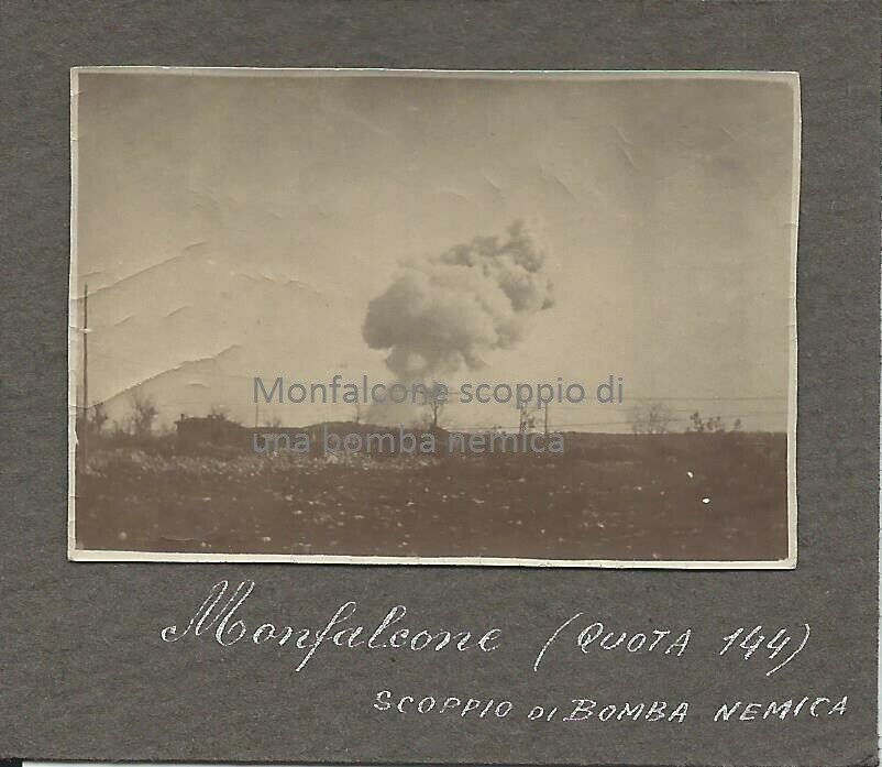 Abebooks Piccola/Rara foto originale Monfalcone "scoppio di una bomba nemica" 1916 Nuova