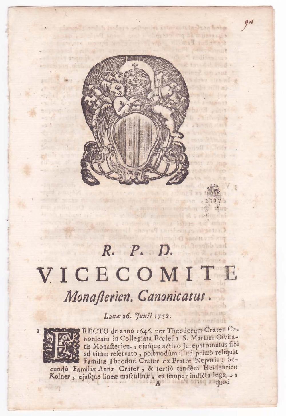 Abebooks R.P.D. Vicecomite Monasterien Canonicatus Soddisfazione Garantita